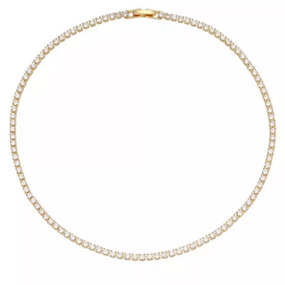 NEW 14K GOLD TENNIS DIAMOND CHAIN CHOKER NECKLACE, NICE NECKLACE, CUTE NECKLACE - Picture 6 of 7